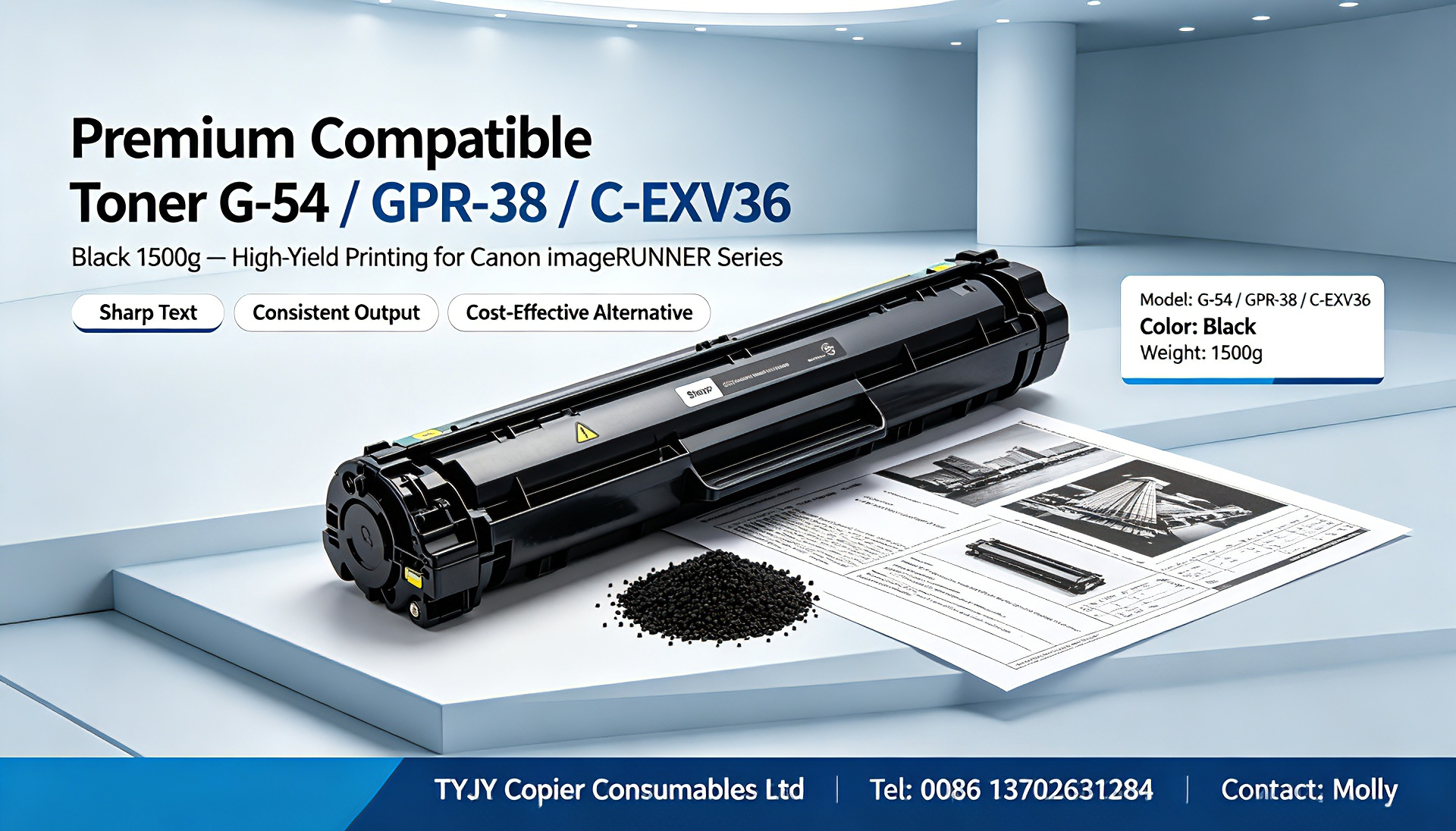 Son şirket blogları hakkında Premium Compatible Toner G-54 / GPR-38 / C-EXV36, Black 1500g | High-Yield Toner Cartridge for Canon imageRUNNER 6055, 6